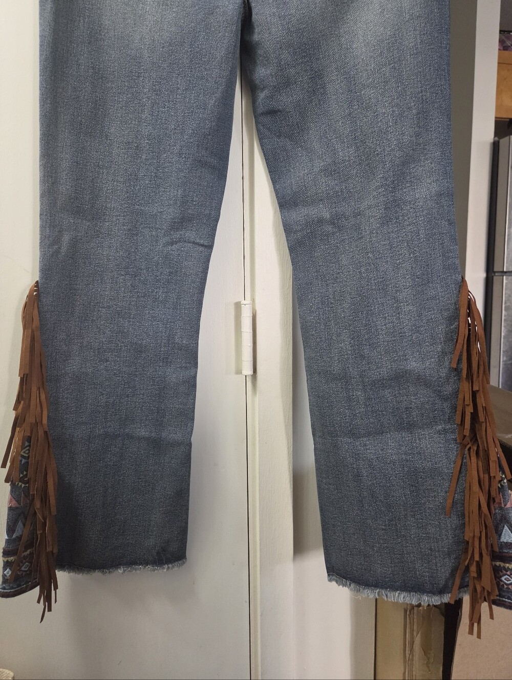 driftwood ciara flare Hippy Festival jeans aztec western Fringe embroidered 2 - Picture 9 of 10